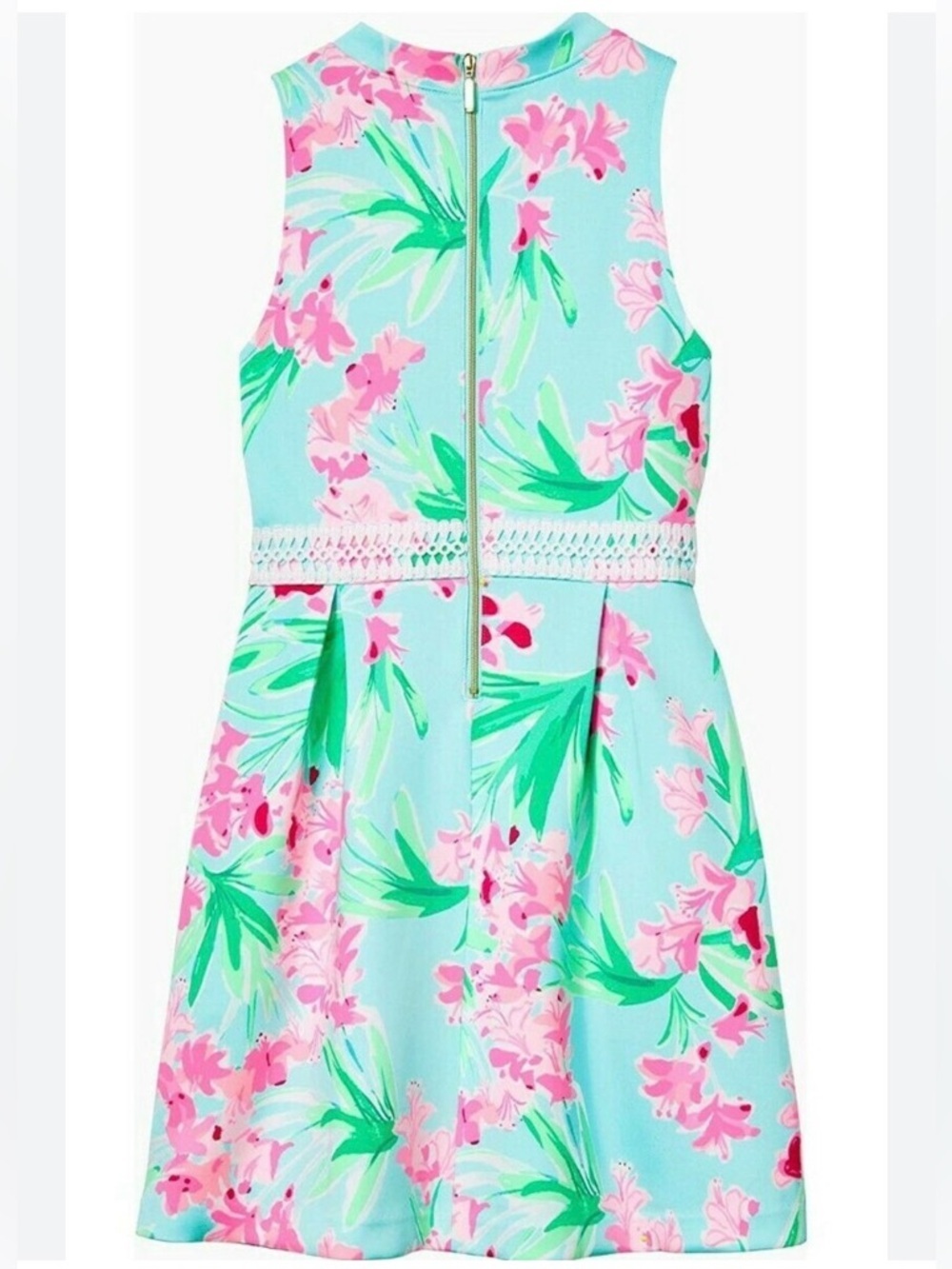 Lilly Pulitzer Girls Leesi Dress in Aqua Al Fresco Isn't She Lovely print NWOT - Picture 2 of 8